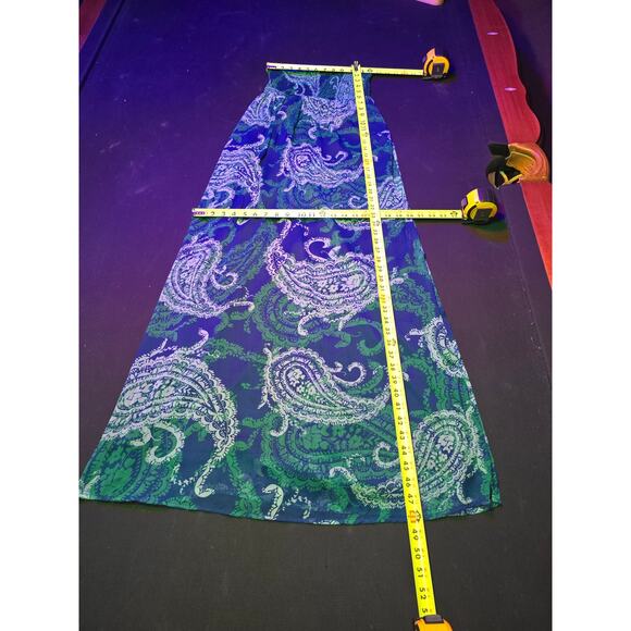 Old Navy Women's Blue & Green Polyester Off The Shoulder Long Maxi Dress Size S - Picture 13 of 14